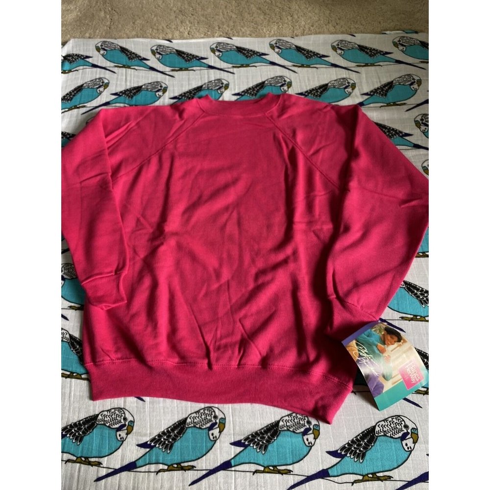 Deadstock 1992 Hanes Her Way Vintage Crewneck Sweatshirt Bright Pink LARGE L